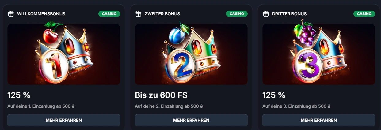 Beef Casino Bonuspaket mit drei Bonusstufen und bis zu 600 Freispielen