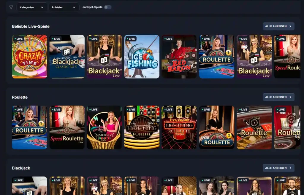 Beef Casino Live-Casino Spiele mit Roulette und Blackjack Übersicht